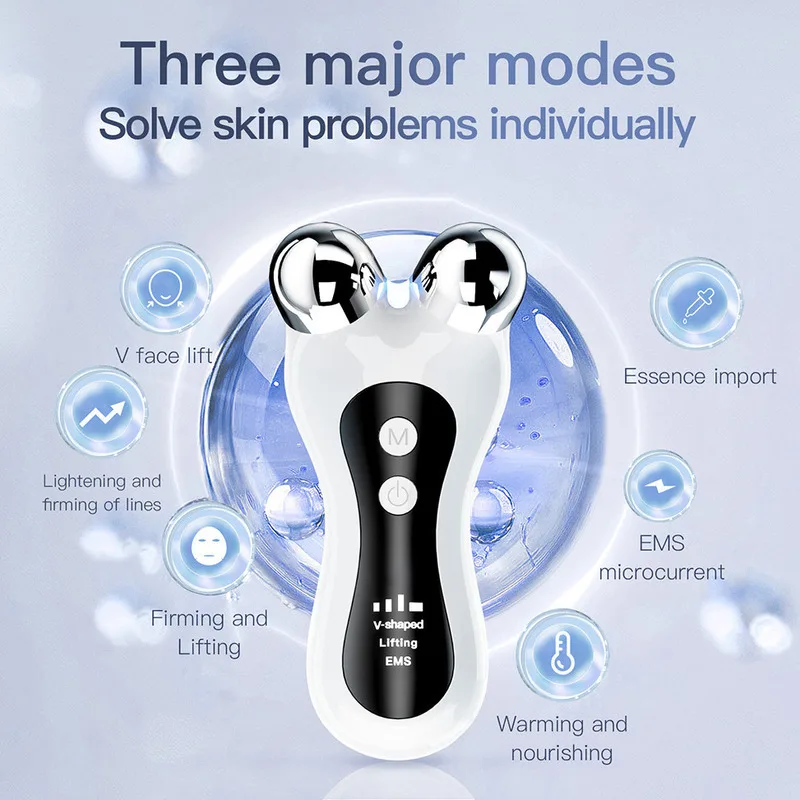 EMS Face Slimming อุปกรณ์ Microcurrent ลดน้ําหนักยกกําจัดริ้วรอย Anti Aging Roller เครื่องนวดความงามแบบพกพาเครื่อง