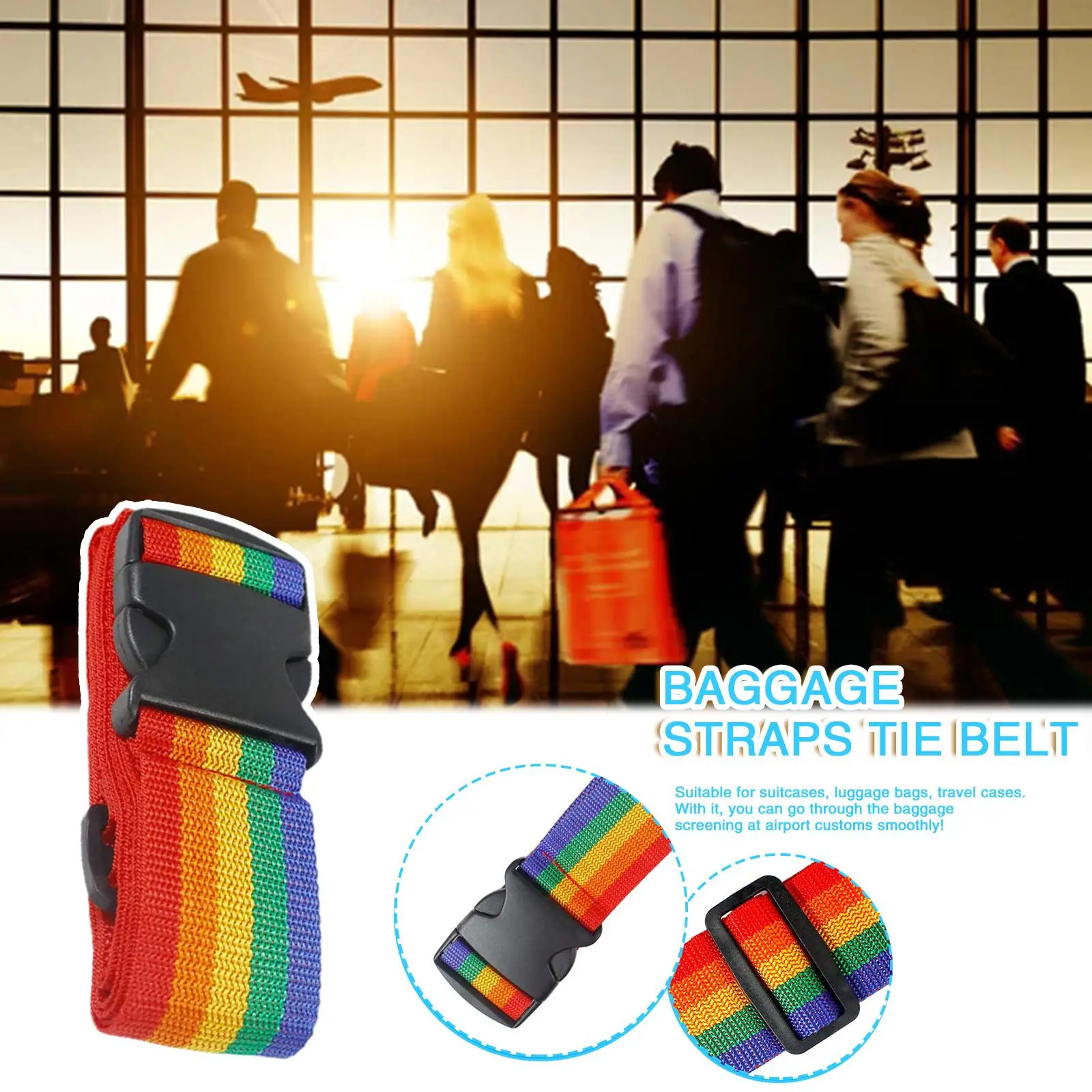 Travel Belt Trolley Seat Belt Luggage Packing Box Cross Packing Accessory Straps Belt Suitcase Reinforced Strap Adjustable R4D6