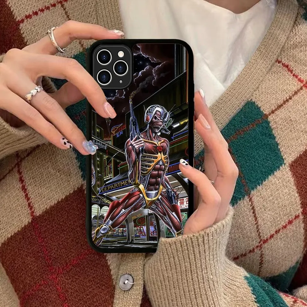 I-IronS Rock M-Maiden Band Phone Case Silicone PC+TPU For For IPhone 11 12 13 14 15 16 Plus Pro Max Cover