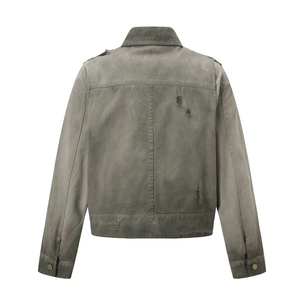 Ripped Frayed Holes Asymmetrical Zippers Winter Clothes Distressed Jackets Coats for Women Men Academia Grunge Gothic Streetwear