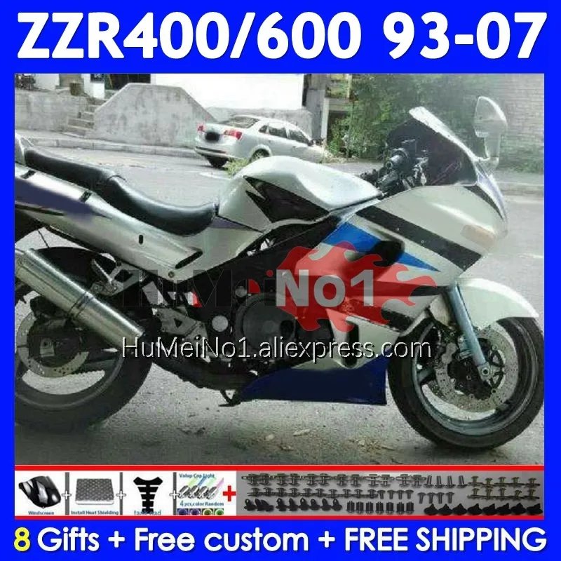 ZZR400 For KAWASAKI NINJA ZZR 400 93 Silvery blue 94 95 96 97 98 99 00 01 237No.75 ZZR-400 2002 2003 2004 2005 2006 2007 Fairing