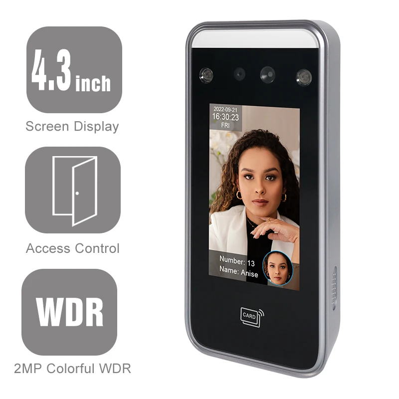 5000 Face Capacity Free Software SDK Biometrics AI Face Access Control System USB RFID Card Reader Time Attendance Machine