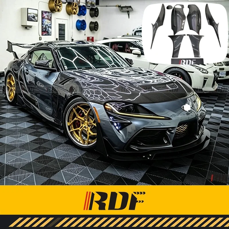 Suitable for Toyota Supra Carbon Fiber A90 Wide Body Kit YISO Carbon Fiber Modify Parts Rear Wide Fender Kit Fender Flares Trims