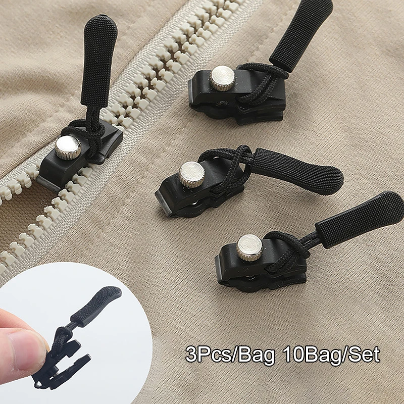 10Set Universal Zipper Repair Kit Quick Instant Detachable Zipper Head Zipper Pull