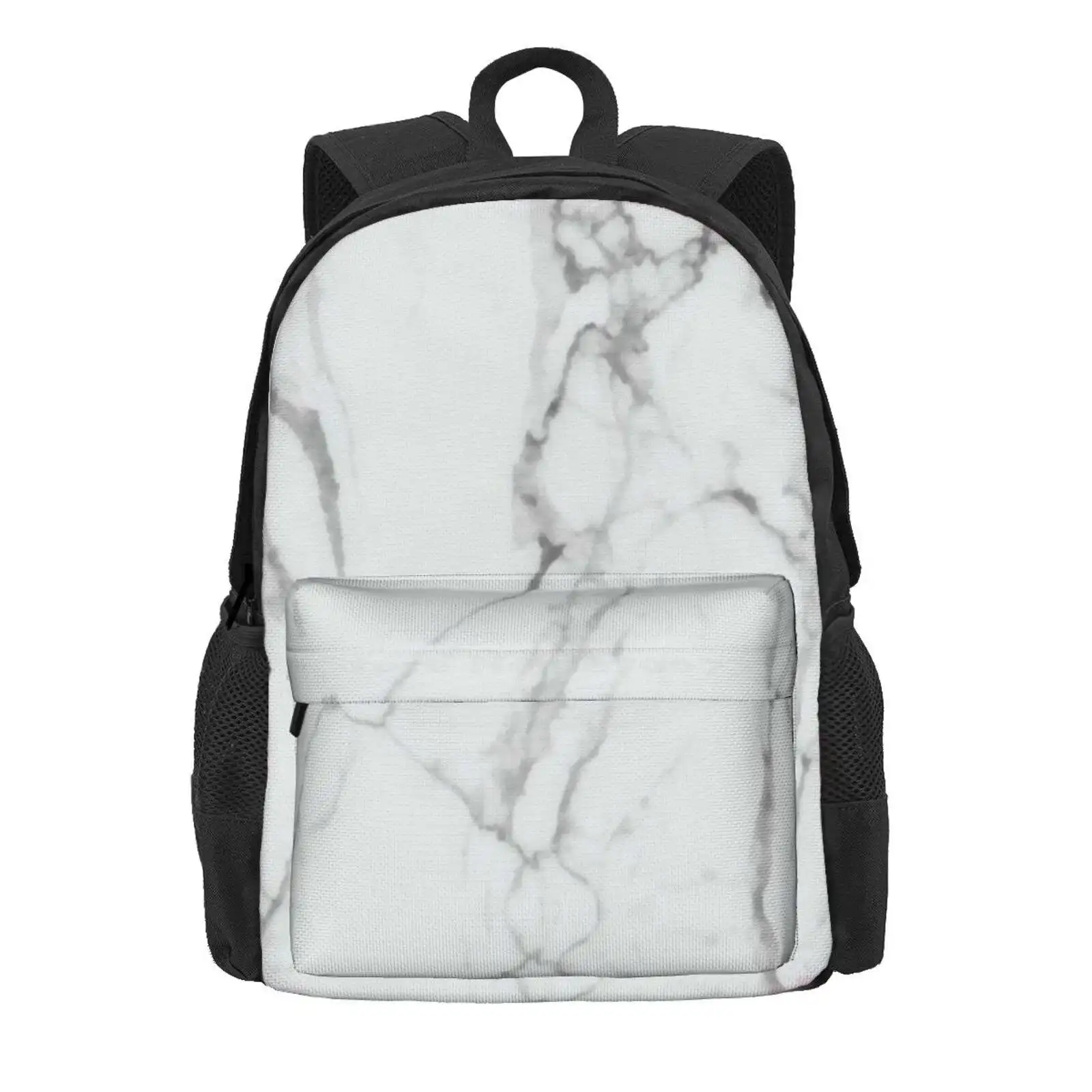 White Marble With Grey Veins Hot Sale Schoolbag Backpack Fashion Bags White Marble Mobile White Marble Phone Wallets White