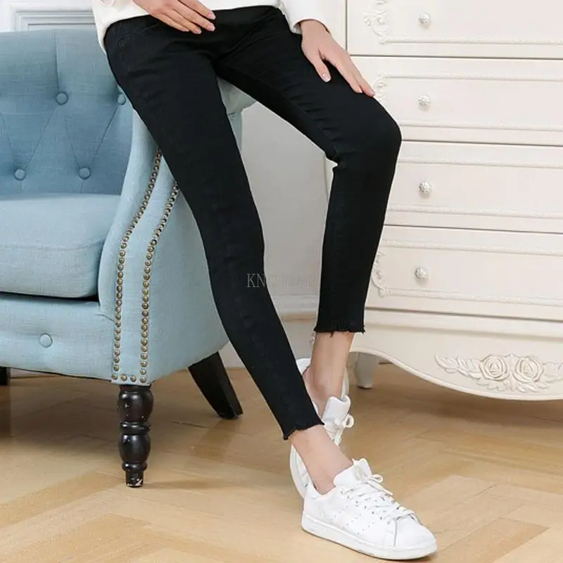 Denim Jeans Maternity Pants Skinny Stretch Clothes For Pregnant Women 2022 Spring Summer Plus Size Pregnancy Pants Gravidas