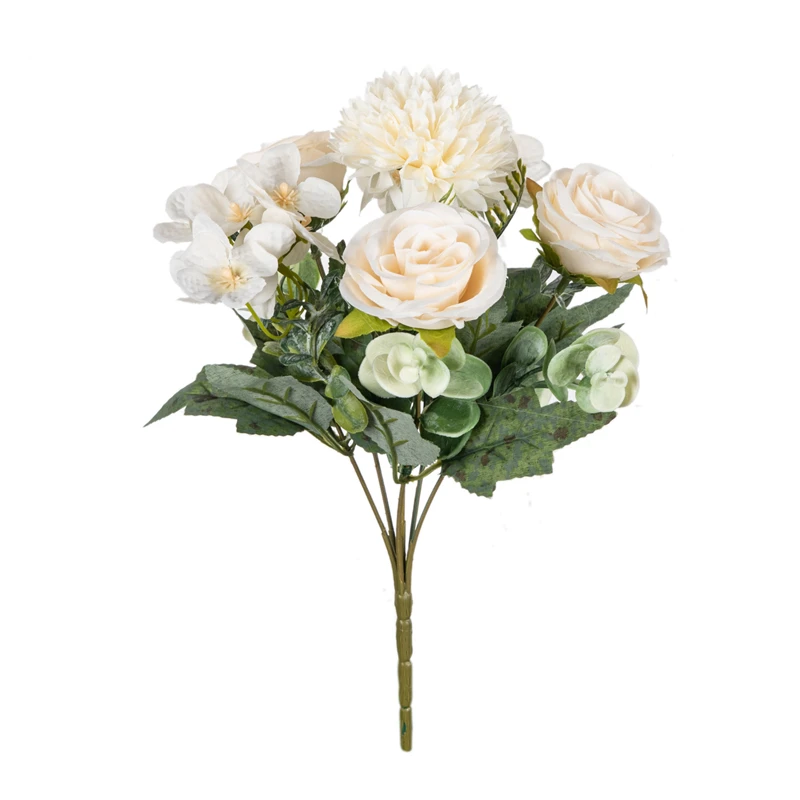 Künstliche Blumen Rose Chrysantheme Seide Brautstrauß Hochzeit Outdoor Bogen Festival Home Zimmer Vase Tisch Diy Geschenk Dekoration – Detail 11