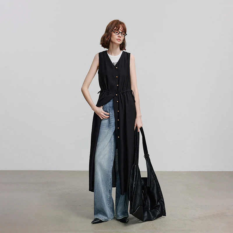 فستان TOYOUTH للسيدات 2025 فستان أسود صيفي جديد بياقة على شكل V وأكمام قصيرة 8529060