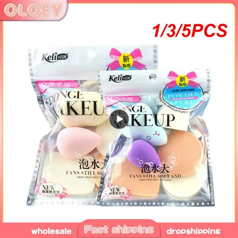 1/3/5PCS Makeup Sponge Set Foundation Blending Face Wash Liquid Cream Powder Beauty Sponge Cosmetic Puff Sponge Remover