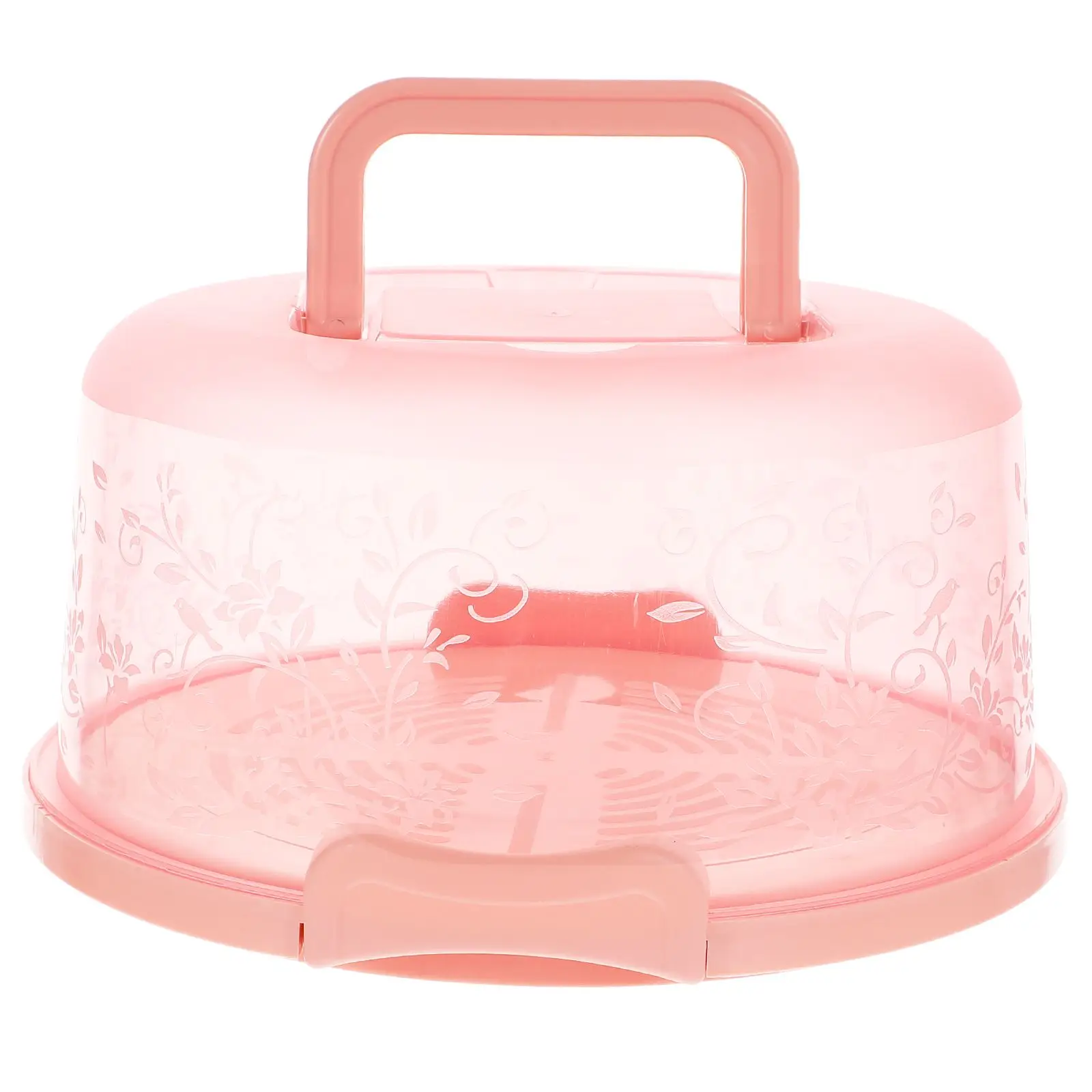 

Carrier Portable Cake Box Decorate Plastic Round Container with Handle Bride Handles