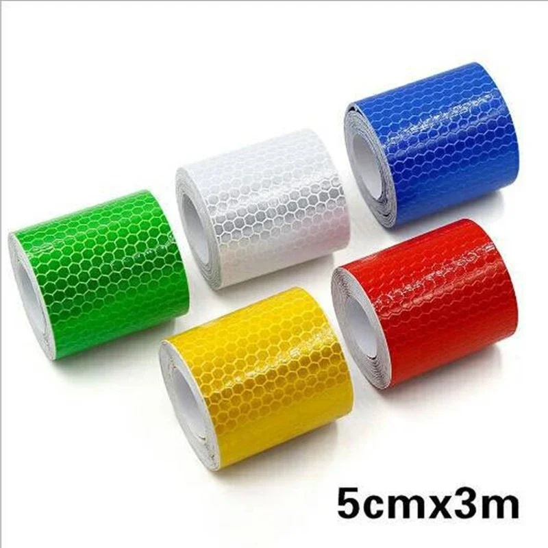 5Cm * 300Cm Auto Reflecterende Tape Decoratie Stickers Auto Waarschuwing Veiligheid Reflectie Tape Film Auto Motorfiets Reflector Sticker