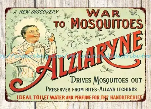 Alziaryne War to Mosquitoes metal tin sign outside wall decor metal