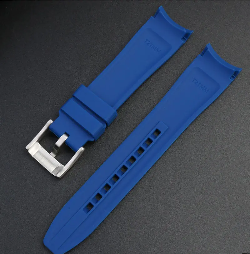 21mm 22mm curved silicone strap for Longines Comcast strap L3.742 642 782 series sports diving silicone strap accessories