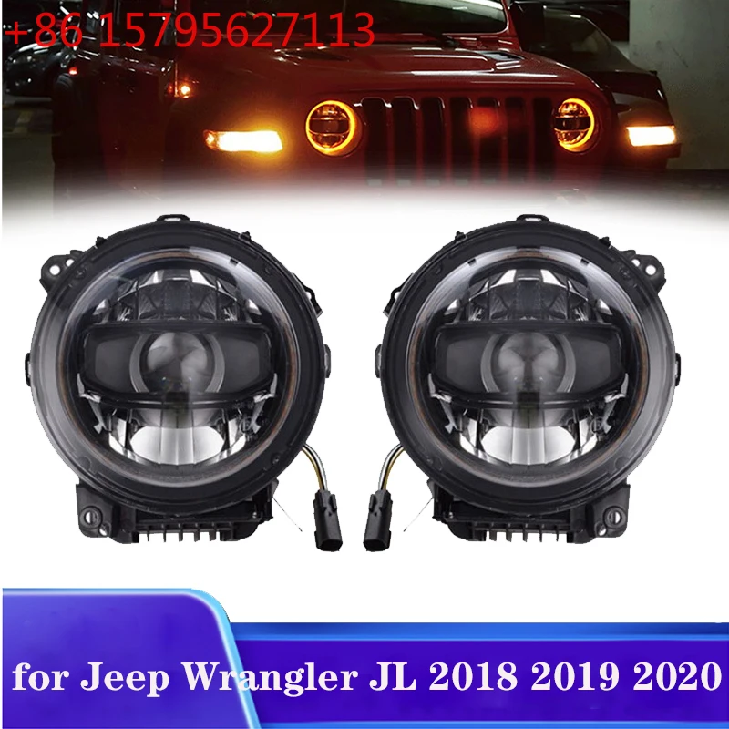 Car LED Headlights For Jeep Wrangler JL 2018 2019 2020 2021 2022 head lights DRL Running Lights Turn Signal LED Projector Lens