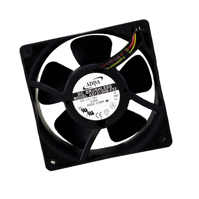 Kipas pendingin aksial kabinet dc, 120x120x38mm AD1212HB-F53 12038 12V 0,50a rpm tinggi 12cm