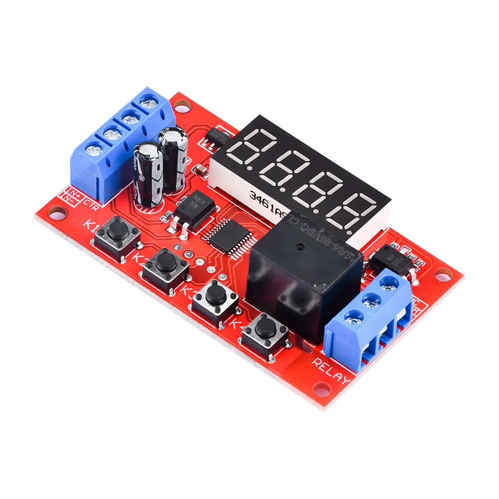 

Delay Time Relay Module DC 24V Timing Optical Coupler Isolation Pulse Cycle Power-off Trigger LED Display Circuit Switch Module
