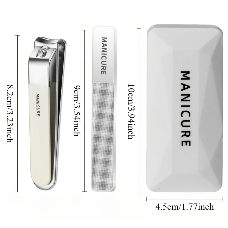 

2pcs Set Stainless Steel Sharp Edge Nail Clippers with Nail File Set for Manicure And Pedicure Convenient portable travel