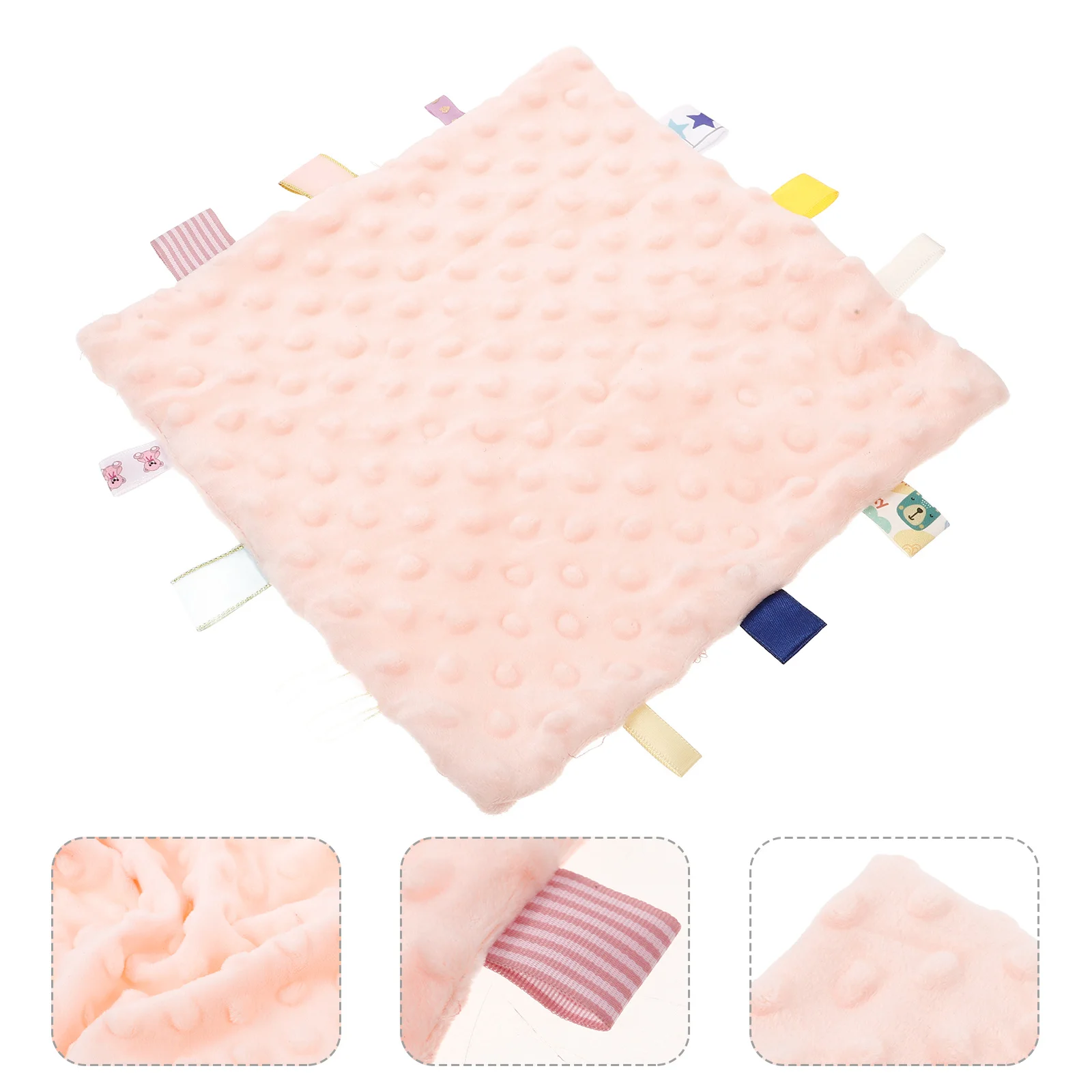 

Baby Security Blankets for Girls Soft Cotton Comforter Blanket Colorful Tag Sensory Newborn Soothing Towel Baby Sensory Blanket