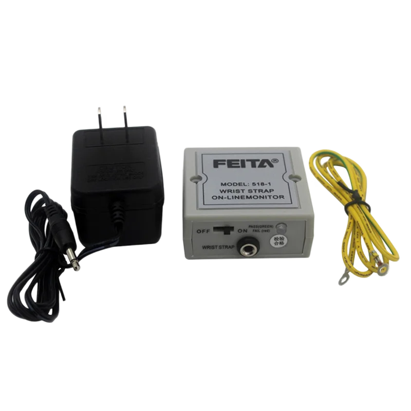 FEITA ESD Wrist Strap Online Monitor 518-1 Single Constant Anti Static Wristband Alarm Tester Workstation Instrument Quality