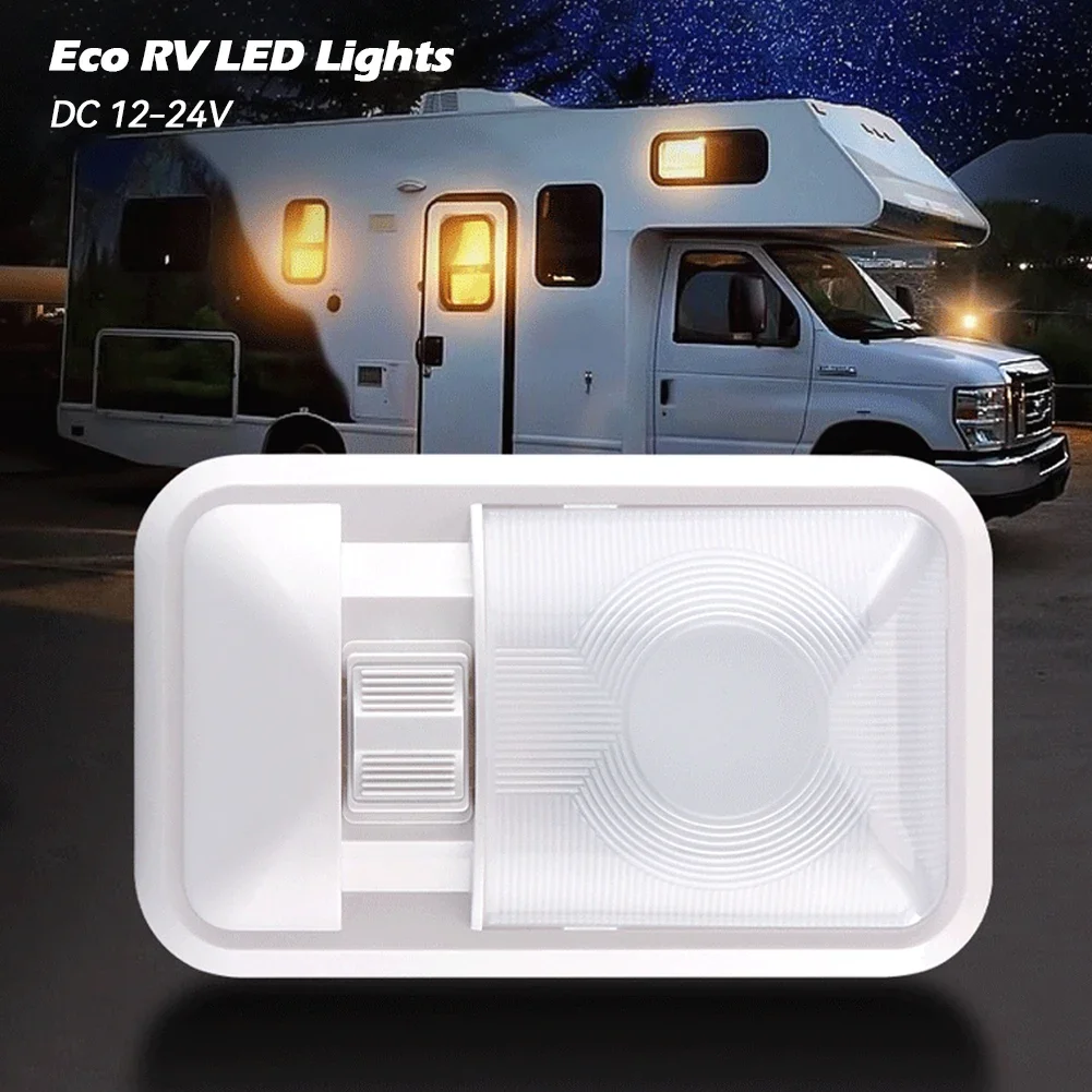 12V 24LED RV Ceiling Dome Light Caravan Reading Lamp Touch Dimmer Switch Trailer Truck Camper Caravan Accessories Interior