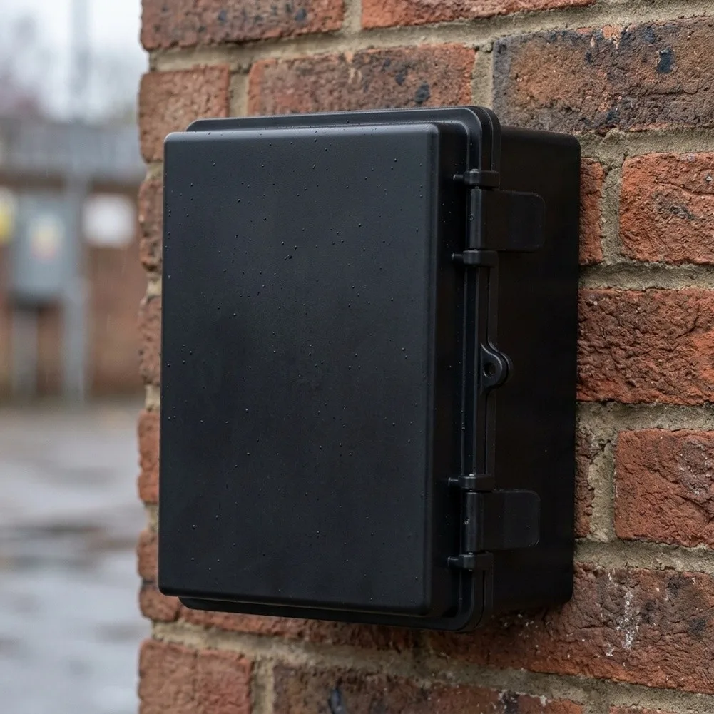 ABS Plastic Junction Box IP67 Waterproof 150mm 100mm 70mm Black Hinged Enclosure Suitable for Wiring Protection