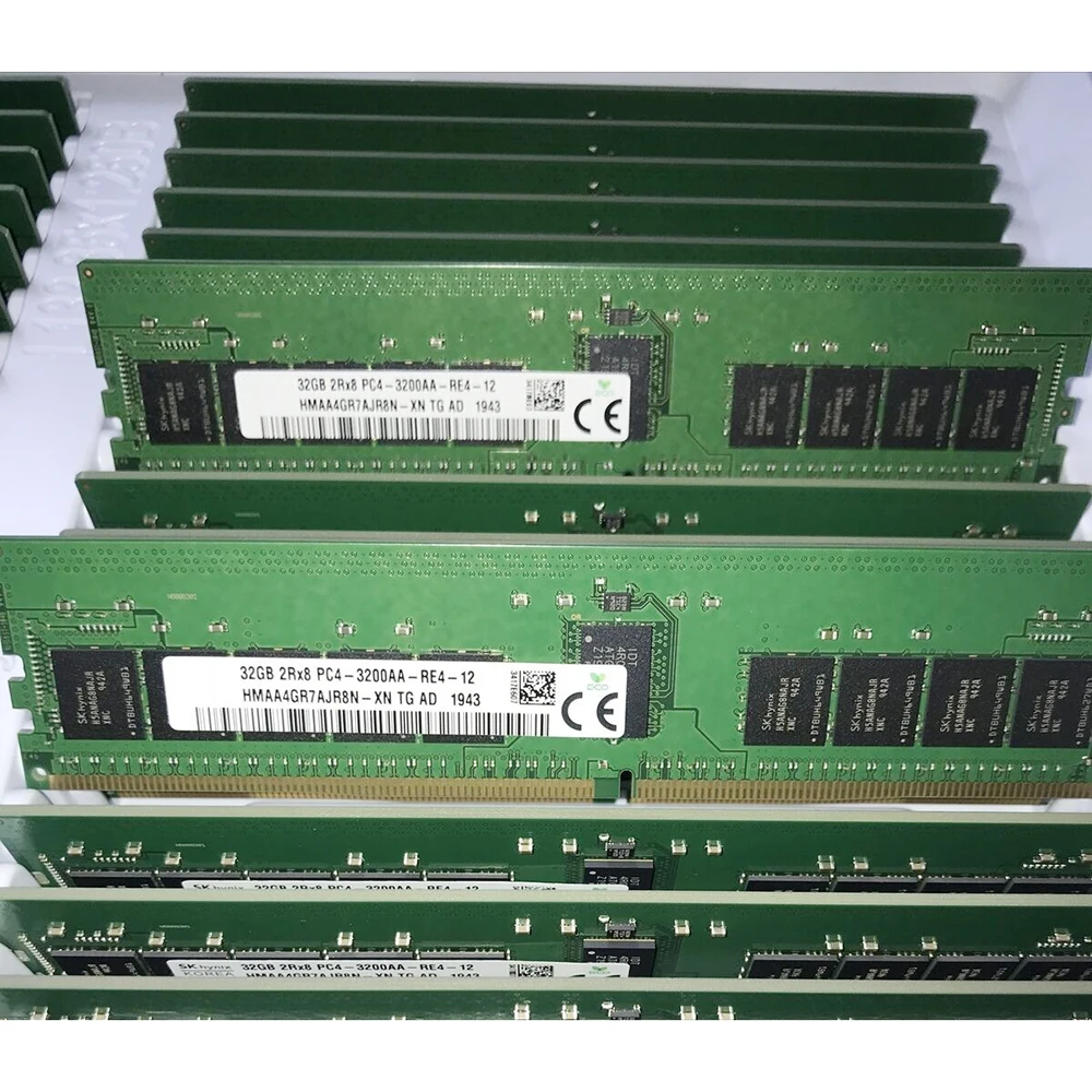 

1 шт. 32 ГБ 32 ГБ DDR4 2RX8 3200 ECC REG RAM для SK Hynix памяти HMAA4GR7AJR8N-XN