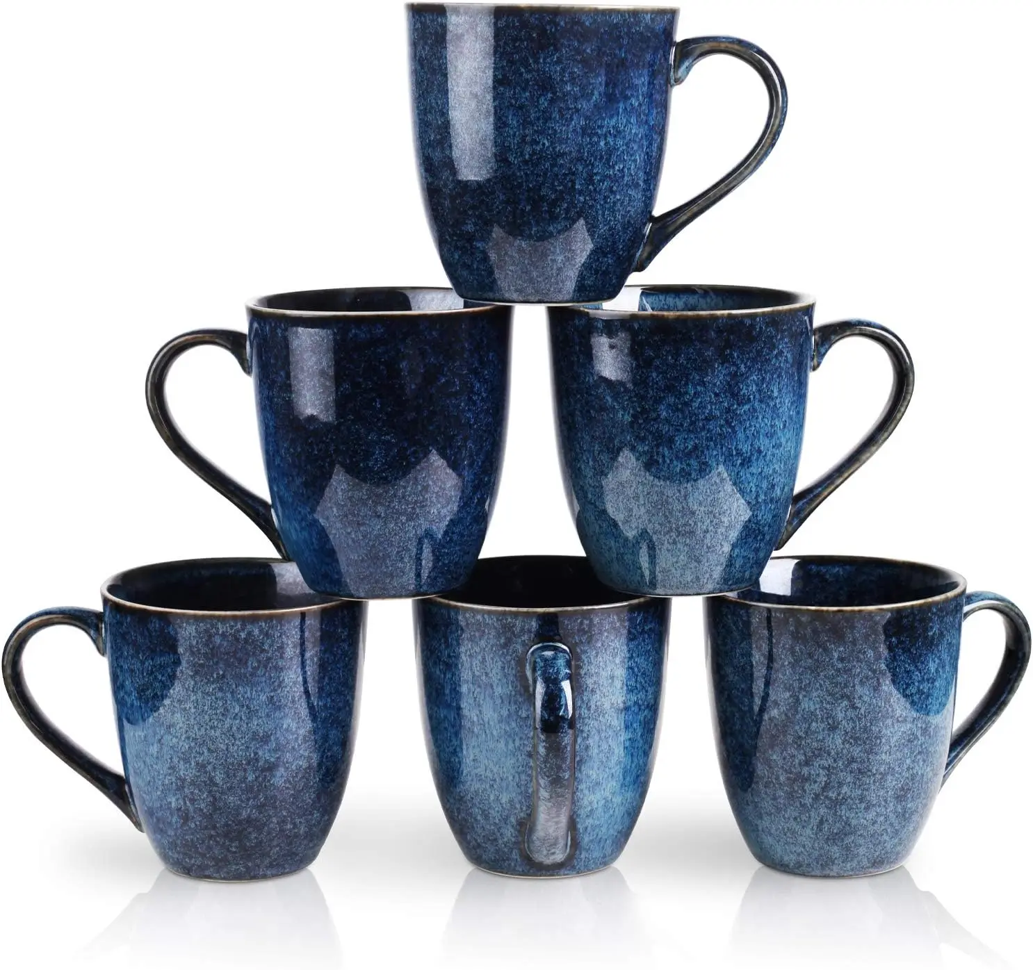 

Coffee Mug Set, 12 Ounce, Set of 6, Ceramic Mug for Men, Women, Unique Glazed Mugs with Handle for Coffee, Tea, Milk, Co