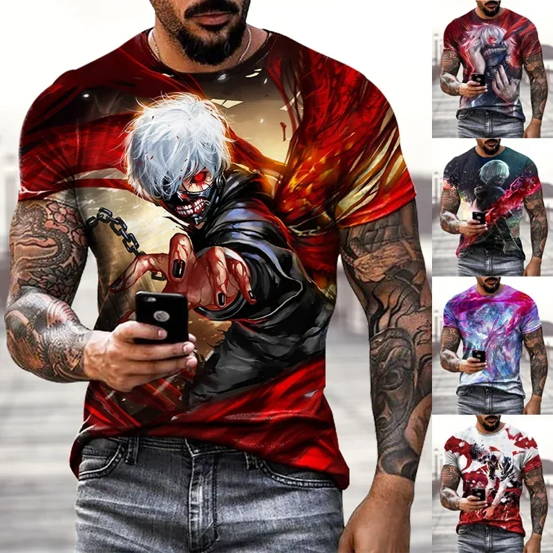 

Men's/women's Hip Hop Cool T ShirtCasual Harajuku Short Sleeve New Anime Tokyo Ghoul 3D Printed T-shirt