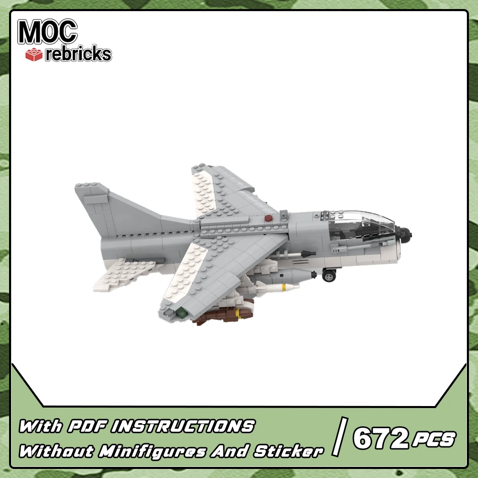 MOC-178623 LTV A-7 Corsair II Blocks Building Military Series Light Fighter Aircraft Model Blocks Toy Kids Birthday Gifts