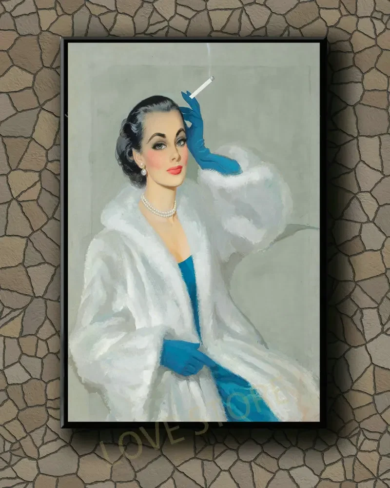 P041 Vintage Beautiful Pin-up Girl Classic Picture 157 Silk Fabric Poster Art Decor Indoor Painting Gift