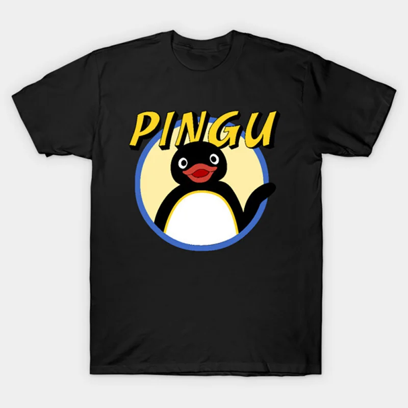

0330 Noot Noot Pingu Meme Gift t shirt for men Funny cartoon Graphic Clothes 100% cotton printed Y2K clothing Large size tee