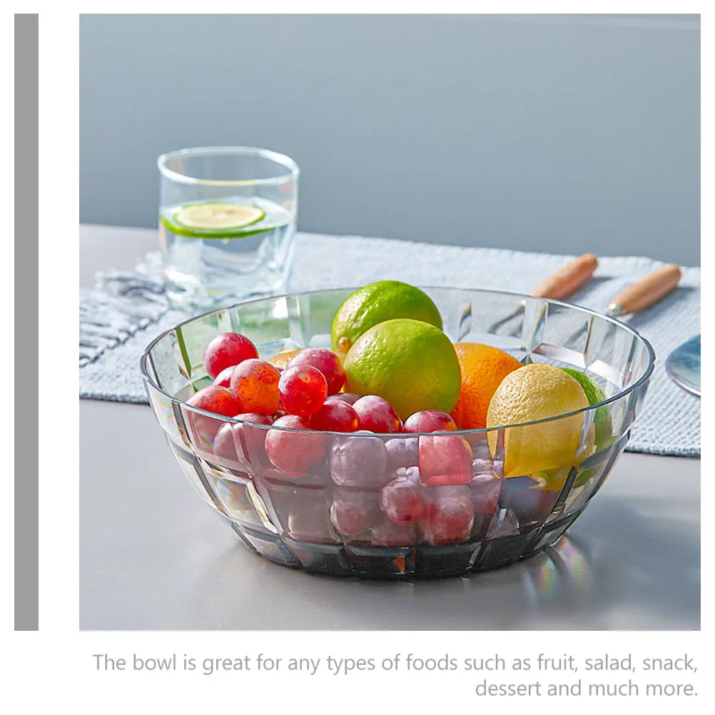 

3pcs Fruit Salad Bowl Transparent Large Clear Dish Party Serving Bowls Decorative Storage Plastic Kitchen Barware