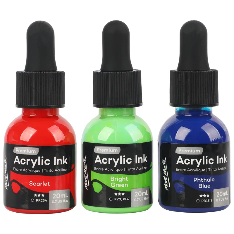 6/12 Color 20ml Acrylic Ink Bright Colors Not Easy To Fade Stackable Colors for Painting Graffiti Handmade DIY Decoration view 6