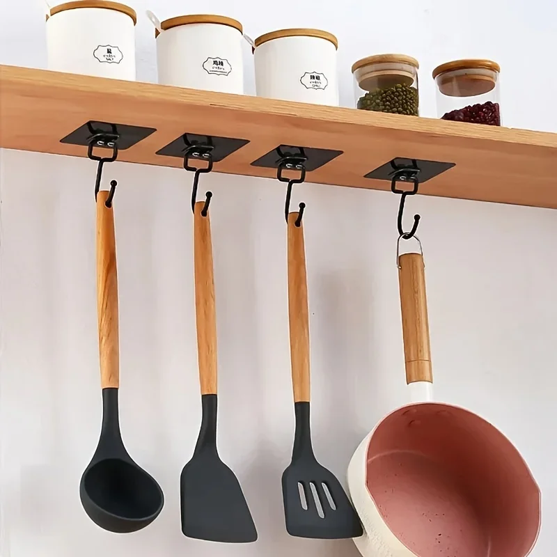 50/30/20/10pcs Strong Adhesive Wall Hooks - No-Drill, Traceless Installation, Kitchen and Bathroom Organization, Self-Adhesive