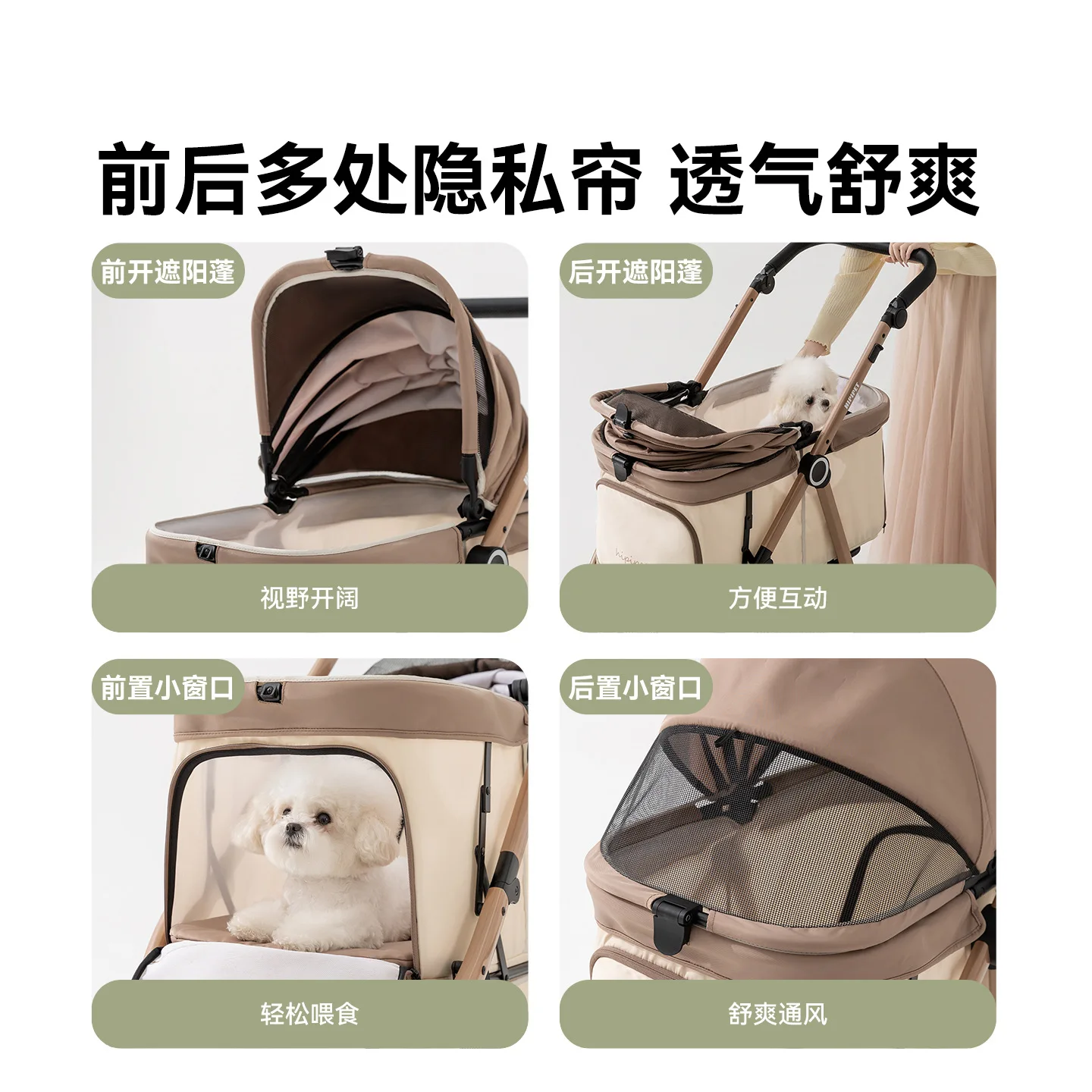 Multifunctional Pet Stroller for Medium and Large Dogs Lightweight Foldable Dog and Cat Travel Stroller for Outings