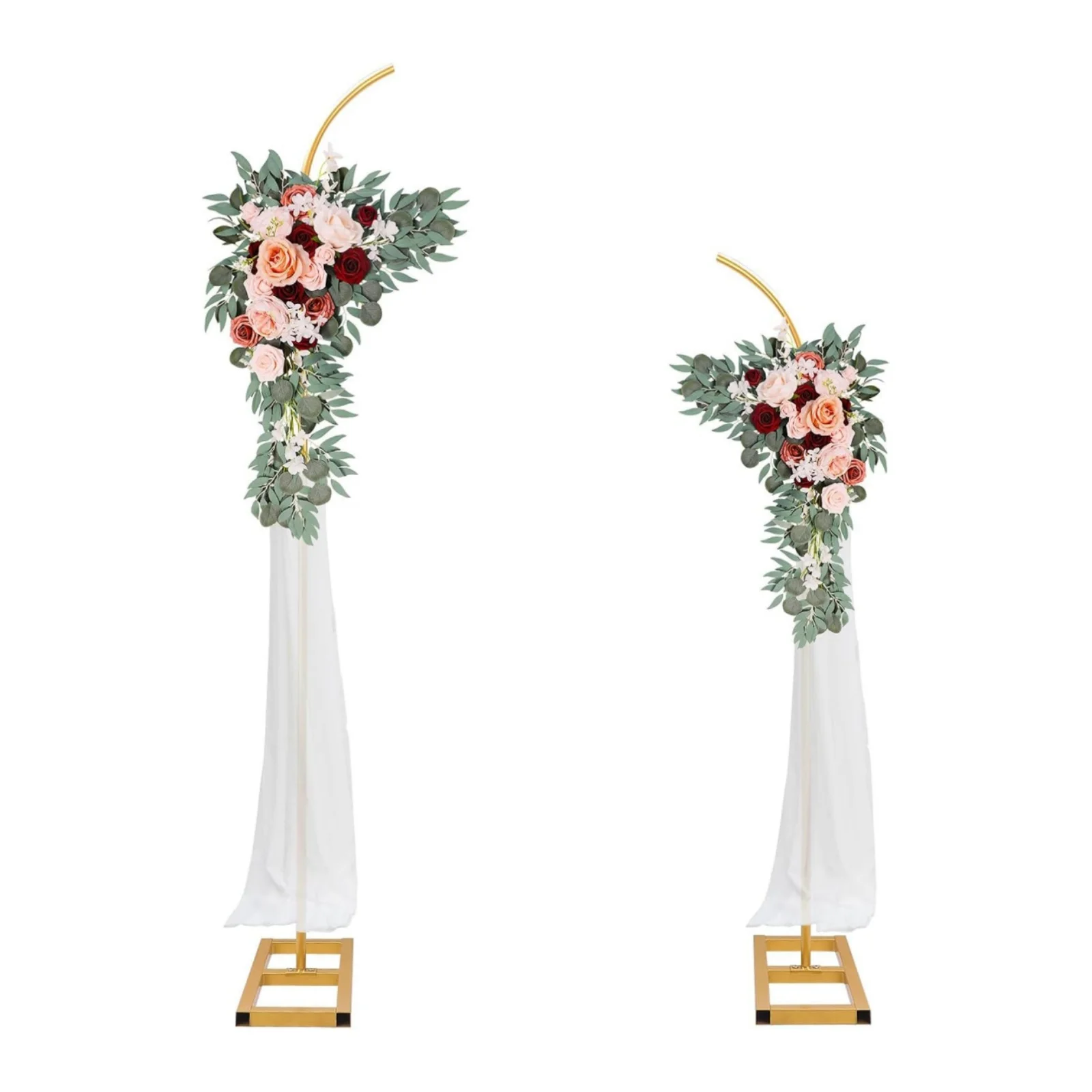 Metal Wedding Arch Stand Set of 2 Backdrop Stand Arches for Ceremony Birthday Baby Shower Floral Stand Background Decoration