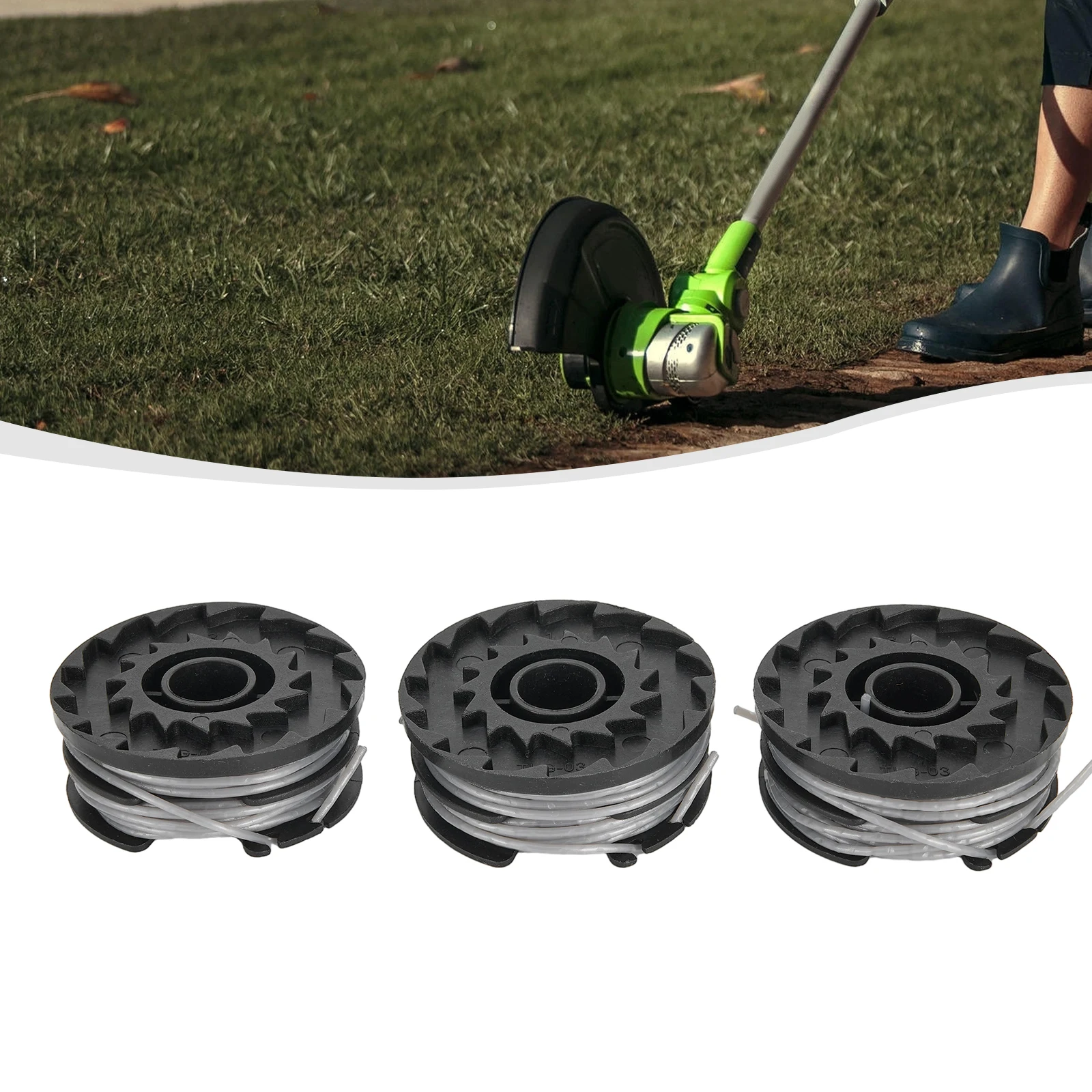 Grass Trimmers Line Spools Spare Parts Spools 3pcs/set For Greenworks G40LT G40LTK2 Garden Power Tool Brand New