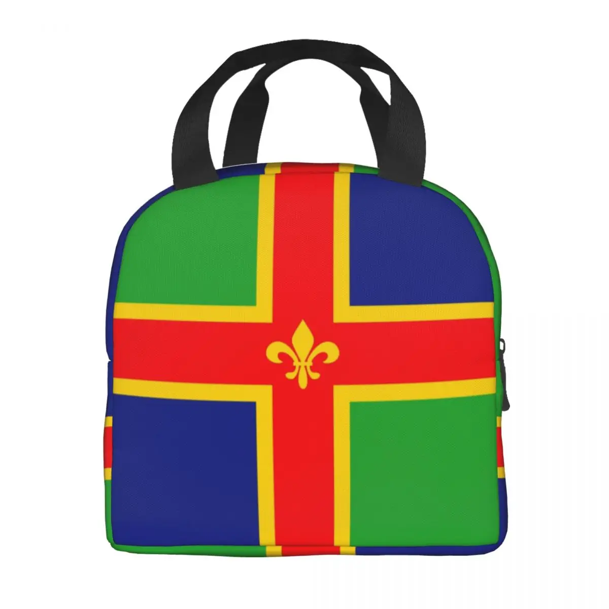 Custom Lincolnshire Flag Lunch Boxes for Women England Thermal Cooler Food Insulated Lunch Bag Kids School Children