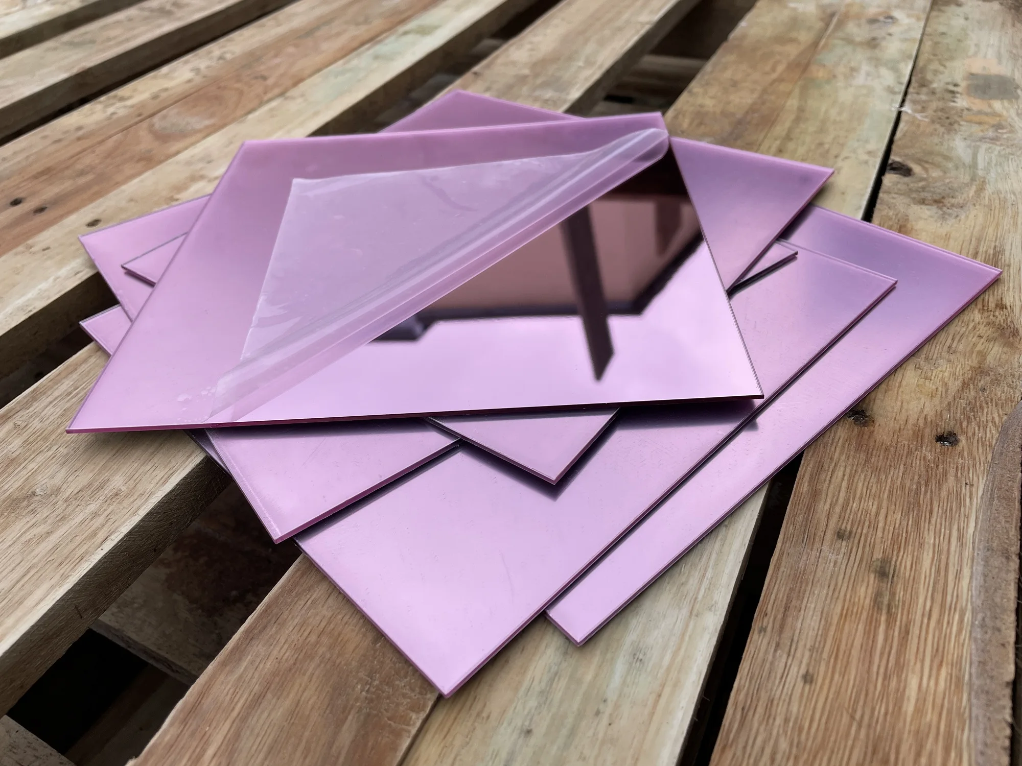 Pink Acrylic Mirror Sheet Harmless For Wedding Coaster Display Photo Props Home Hotel Wall DIY Decor Board 200*200*2MM