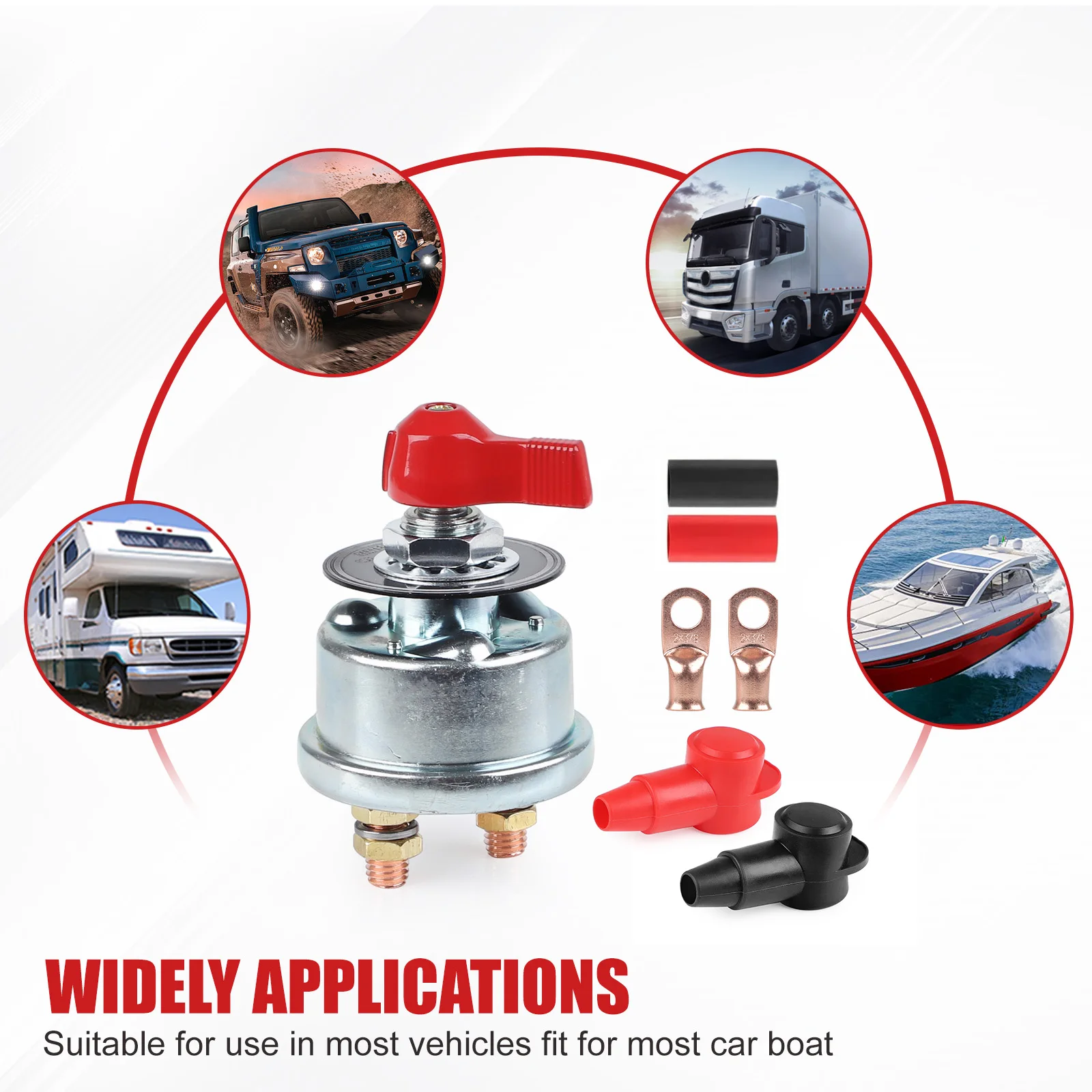Picture 7: 150A High Current Master Battery Disconnect Switch 200A Duty Master Battery Power Cut Isolator Kill Switch for Car, Vehicle, RV