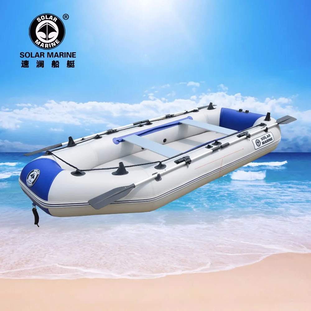 

100% Heat Weld Process D360-3 0.9mm Thicken PVC Solar Marine 6 Person Air Mat Floor Inflatable Boat with Keel and Aluminum Seats