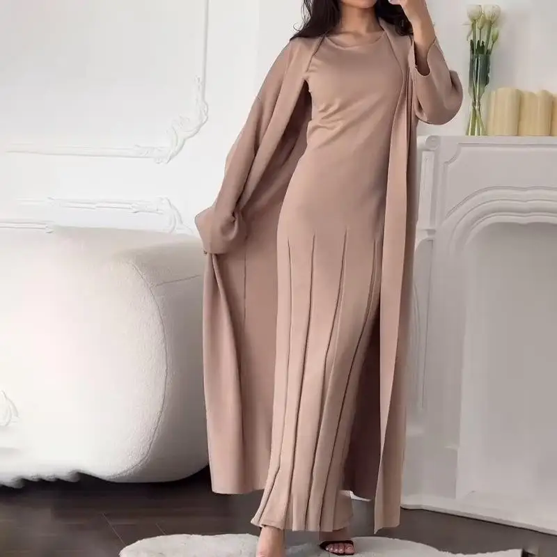 

Свободное пальто с узором, комплект из двух предметов, женский ансамбль Faion, брюки на семь футов, длинные свеки Ne, полиэстер на молнии