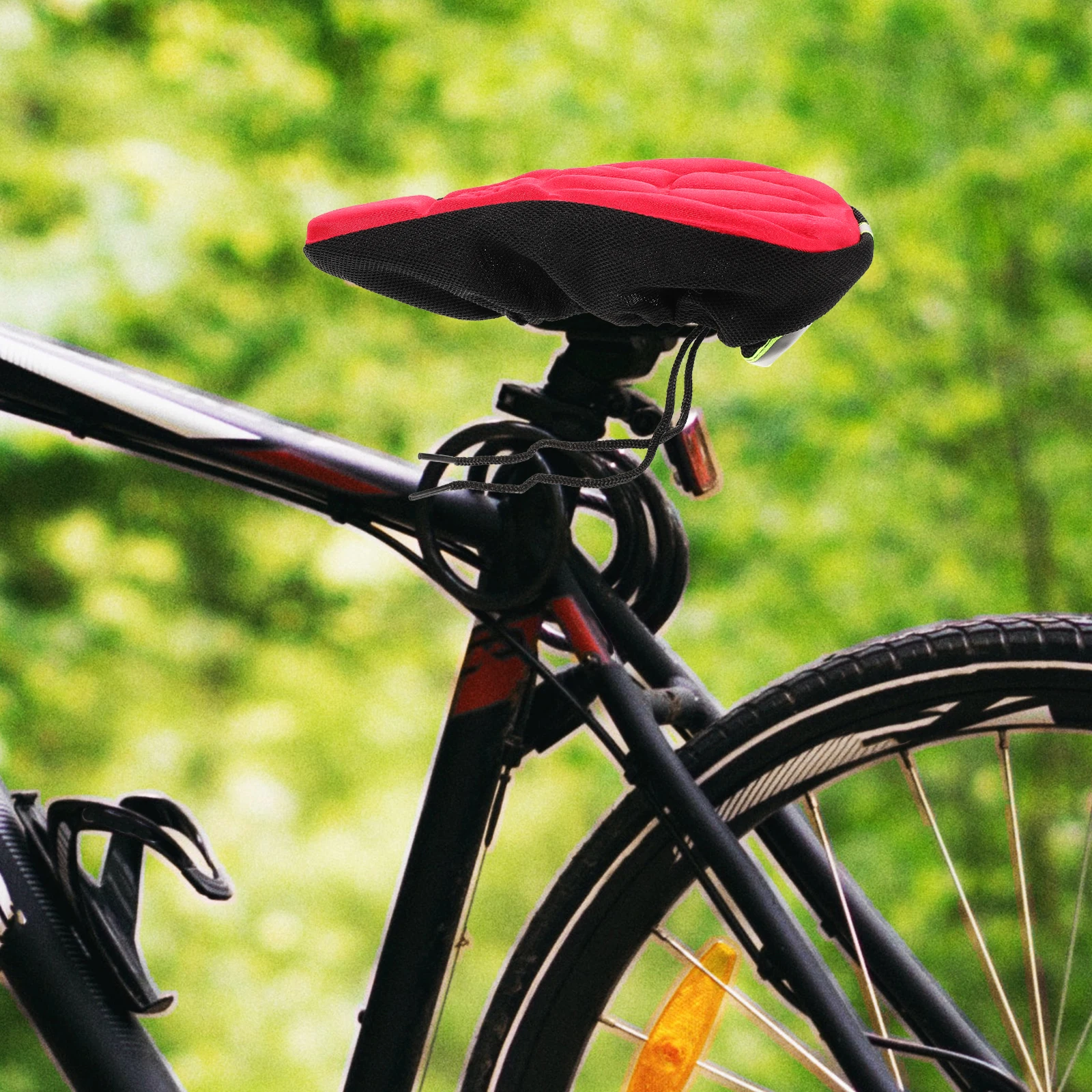 

3D Thick Silicone Bike Saddle Cover Universal Fit Breathable Ergonomic Cycling Seat Cushion For Mountain Bicycle Red