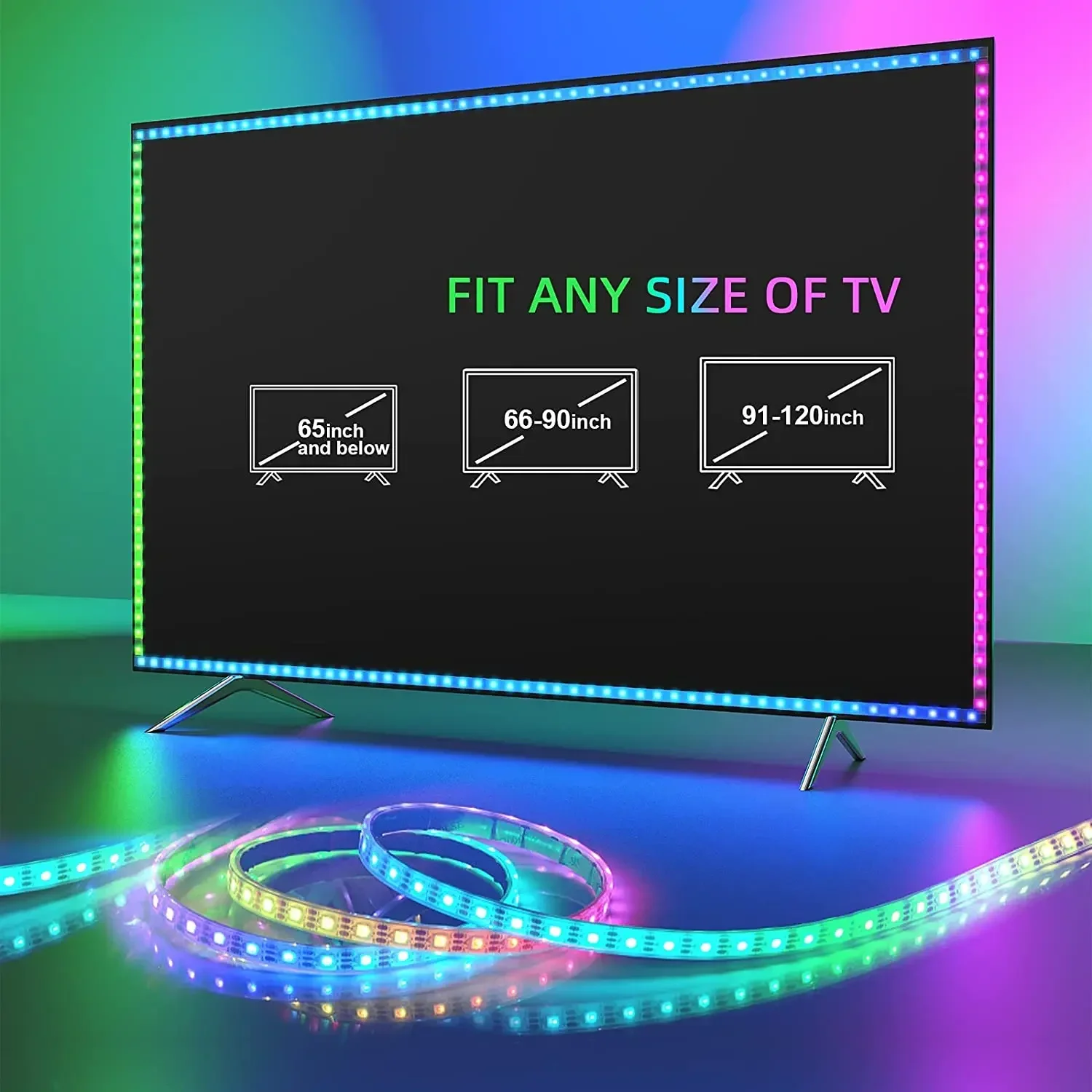 hot sale  91-120inch TV PC Gaming HDMI 2.0 Work with Alexa Google Assistant App Control NEO HDMI Sync Box with LED TV Backlight