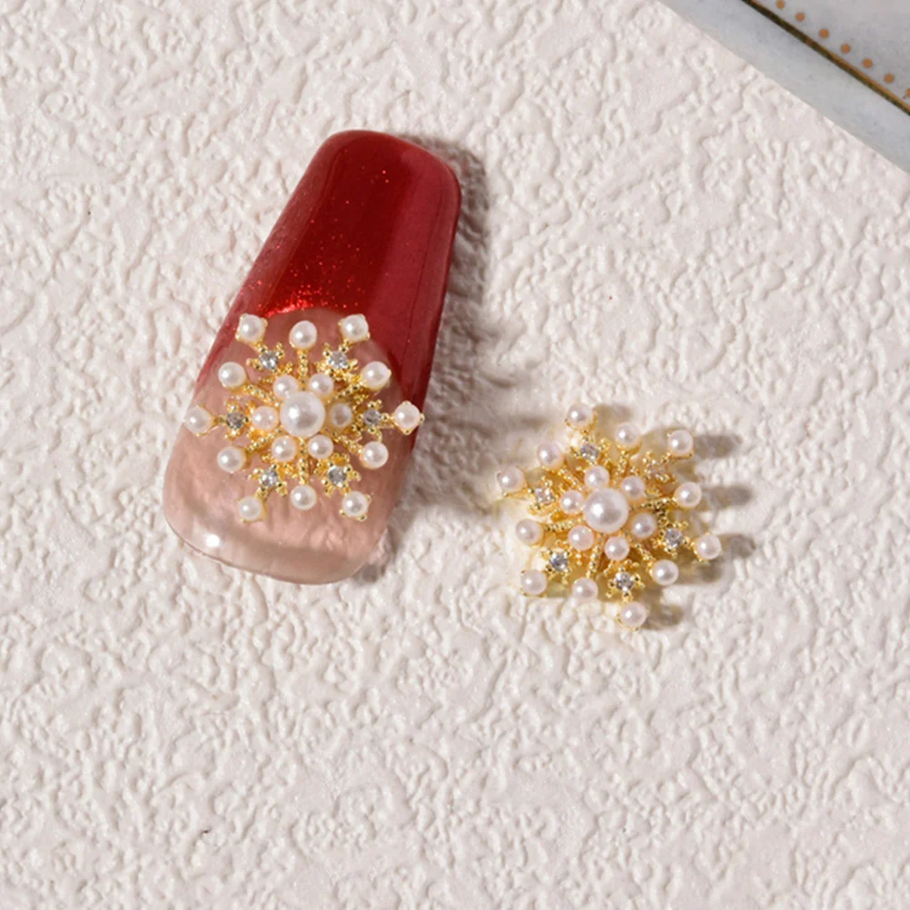 

4Pcs Snowflake Nail Charms Creative Alloy DIY Nail Art Decorations for Acrylic Nails Christmas Party Manicure Jewelry