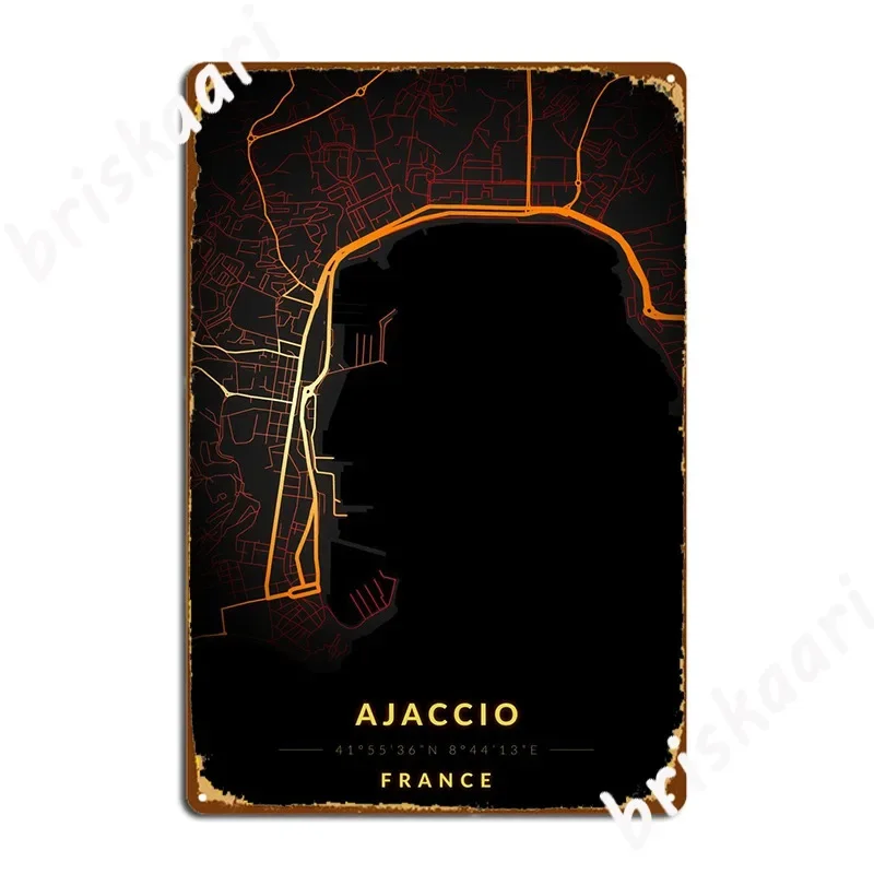 Póster de placa de Metal de Ajaccio, decoración de garaje, Club, cine, garaje, cartel de estaño personalizado