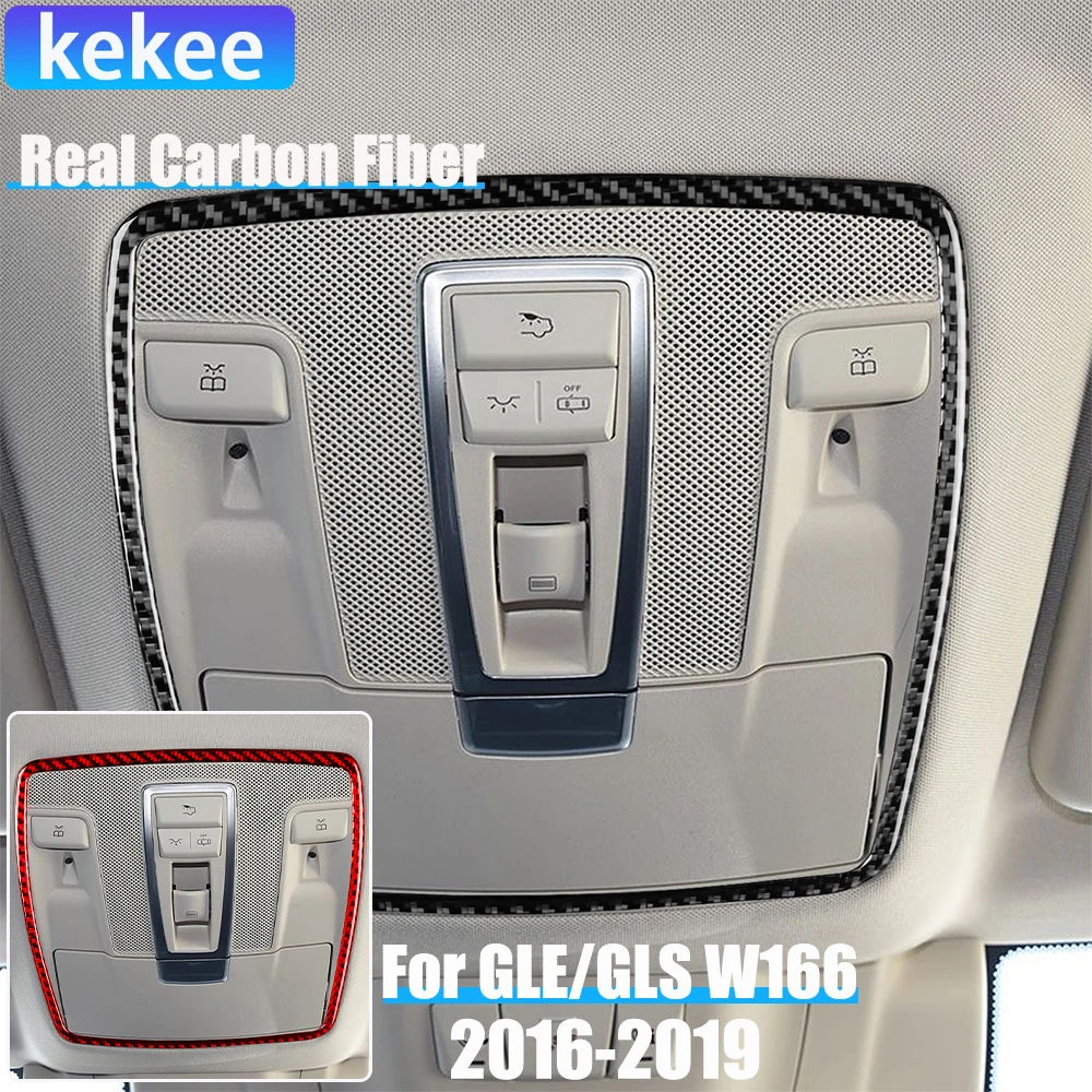 

Real Carbon Fiber Car Accessories Reading Light Frame Trim Cover Soft Sticker For Mercedes-Benz W166 GLE/GLS 2016 2017 2018 2019