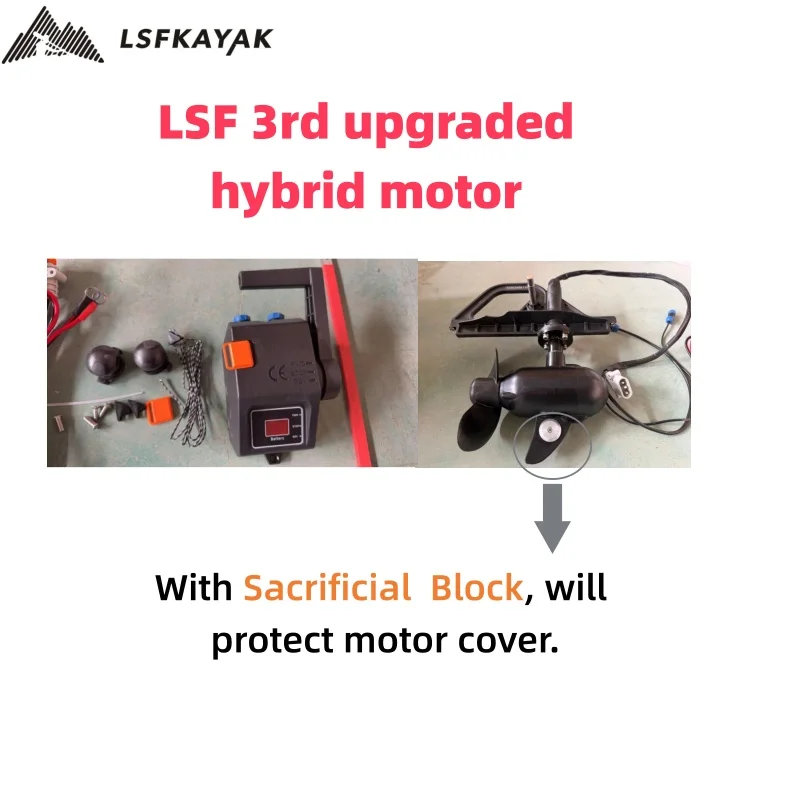 2026 LSF 3rd Upgraded 55lbs 65lbs Brushless Hybrid Motor Anti-corrosion Function Fin Pedal Fishing Modular Kayak 1 Year Warranty