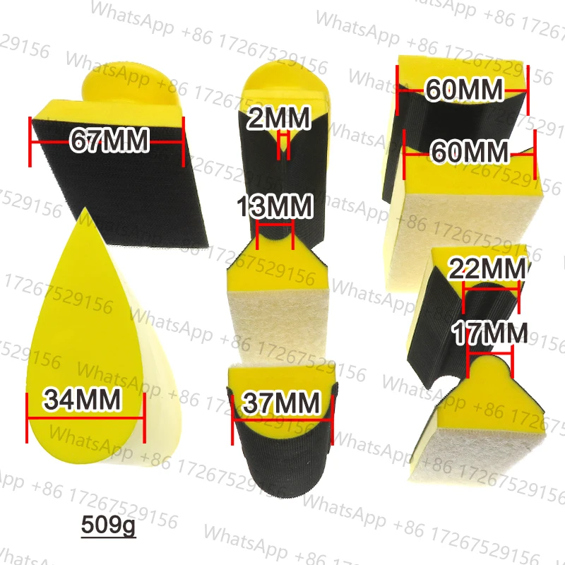 9Pcs Hand Sanding Block Set Assorted Hook and Loop Detail Hand Sander Tools Kit for Auto Body Repair Paint Woodworking Furniture