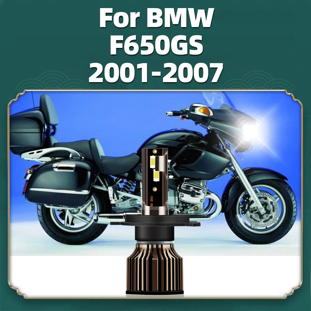 For BMW F650GS 2001 2002 2003 2004 2005 2006 2007 Motorcycle Led Headlight H4 Hi/Lo Bulb 10000LM 12V CSP 3570 Turbo Motor Lamp